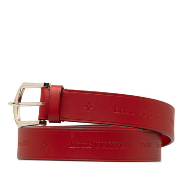 Red Louis Vuitton 2013 Maison Fondee en 1854 Belt - Designer Revival