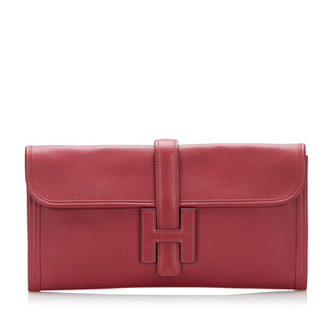 Red Hermes Swift Jige Elan Clutch Bag