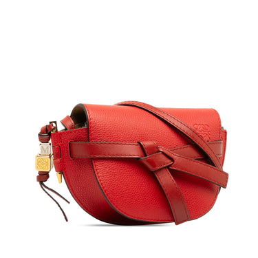 Red LOEWE Mini Leather Gate Bag
