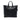 Black Prada Vitello Daino Open Convertible Tote Satchel