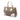 Brown Prada Vitello Daino Trimmed Canvas Canapa Logo Satchel