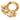 Gold Chanel CC Gold Plated Five Charm Ring Brooch