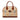Beige Burberry Haymarket Check Coated Canvas Dome Satchel