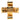 Gold Chanel CC Gold Plated Ribbon Cross Brooch