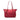 Red Prada Saffiano Trimmed Tessuto Zip Top Convertible Tote Satchel