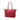 Red Prada Saffiano Trimmed Tessuto Zip Top Convertible Tote Satchel