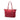 Red Prada Saffiano Trimmed Tessuto Zip Top Convertible Tote Satchel