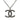 Black Chanel CC Ruthenium Plated Pendant Necklace