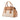 Beige Prada Saffiano Cuir Trimmed Canapa Satchel