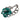 Green Chanel CC Brass Ruthenium and Enamel Camellia Chain Bracelet