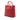 Red Prada Vitello Daino Front Pocket Convertible Tote Satchel