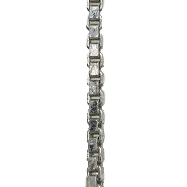 Silver Dior Logo Plate Pendant Necklace