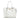 White Prada Soft Calf Trimmed Saffiano Lux Open Convertible Tote Satchel