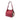 Red Burberry Small Leather and House Check Canvas Canterbury Tote