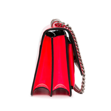 Red Saint Laurent Small Patent Sunset Shoulder Bag