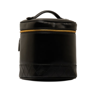 Black Chanel Lambskin Leather Vanity Bag - Designer Revival