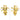 Gold Chanel CC Gold Plated Cross Clip On Earrings