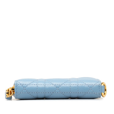 Blue Dior Cannage Leather Coin Pouch