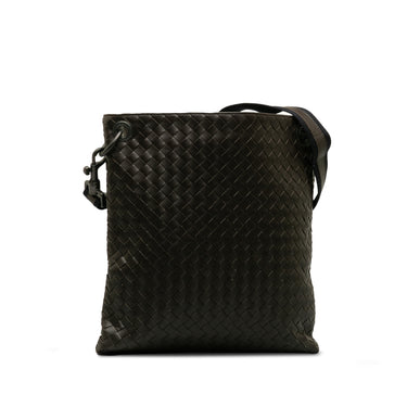 Black Bottega Veneta Intrecciato Leather Crossbody Bag - Designer Revival