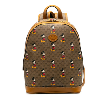 Brown Gucci Micro GG Mickey Mouse Dome Backpack - Designer Revival