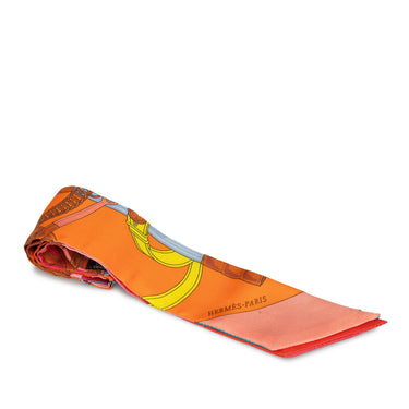 Orange Hermes Eperon D'Or Silk Twilly Scarves - Designer Revival