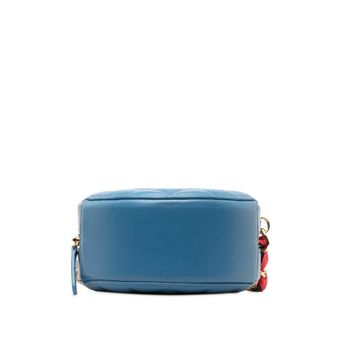 Blue Chanel Quilted Lambskin Ribbon Round Clutch With Chain Crossbody Bag - Designer Revival