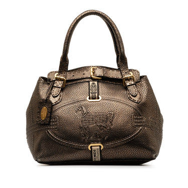 Brown Fendi Selleria Grand Borghese Handbag - Designer Revival