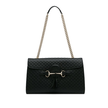 Black Gucci Medium Microguccissima Emily Shoulder Bag - Designer Revival