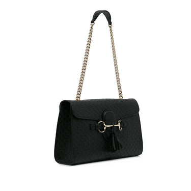 Black Gucci Medium Microguccissima Emily Shoulder Bag