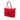 Red Prada Saffiano Trimmed Tessuto Satchel