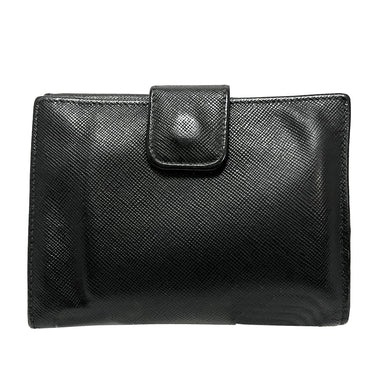 Black Prada Saffiano Small Wallet - Designer Revival