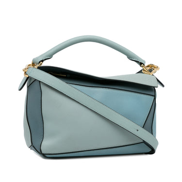 Blue Loewe Small Tricolor Puzzle Bag Satchel - Designer Revival