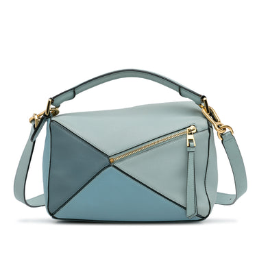 Blue Loewe Small Tricolor Puzzle Bag Satchel - Designer Revival