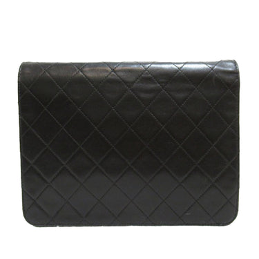 Black Chanel CC Quilted Lambskin Single Flap Crossbody Bag
