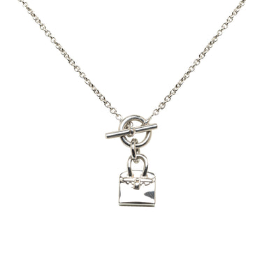 Silver Hermès Amulettes Birkin Pendant Necklace - Designer Revival