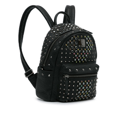 Black MCM Mini Diamond Stark Swarovski Crystal Embellished Backpack