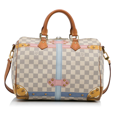 Louis Vuitton - Authenticated Speedy Time Trunk Handbag - Cloth White for Women, Good Condition