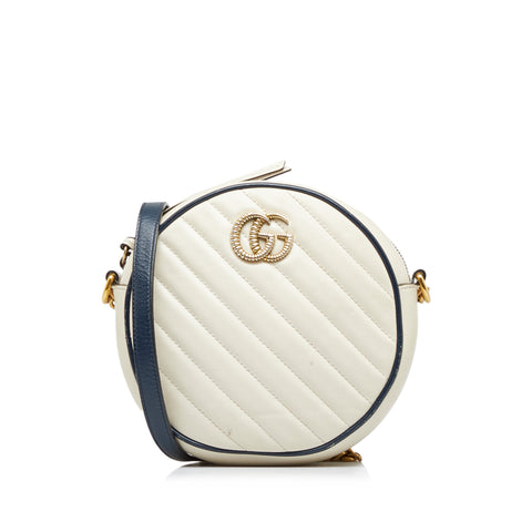 White GG Marmont small quilted-leather cross-body bag