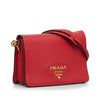 Red Prada Vitello Daino Small Flap Crossbody Bag