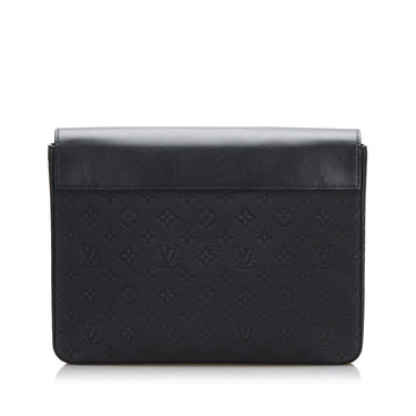 Black Louis Vuitton Monogram Taurillon Pochette Steamer Clutch Bag - Designer Revival