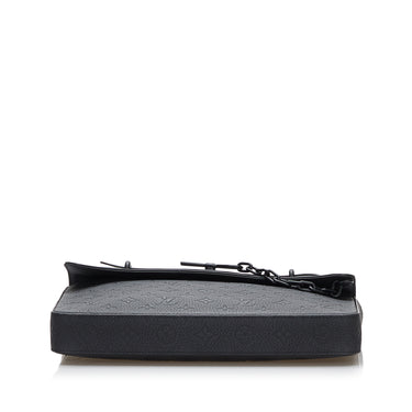 Black Louis Vuitton Monogram Taurillon Pochette Steamer Clutch Bag - Designer Revival