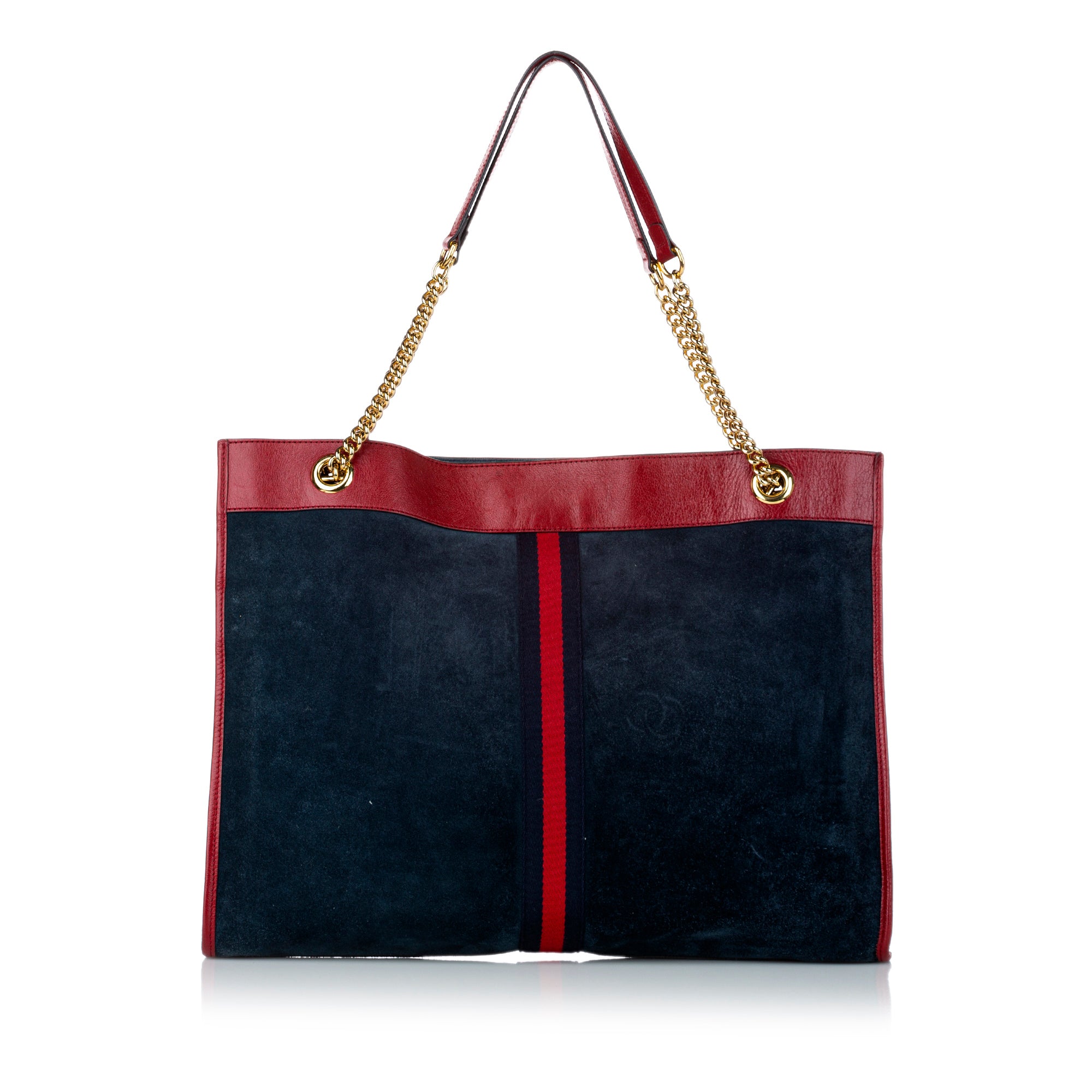 Blue Gucci Rajah Suede Tote Bag - Designer Revival