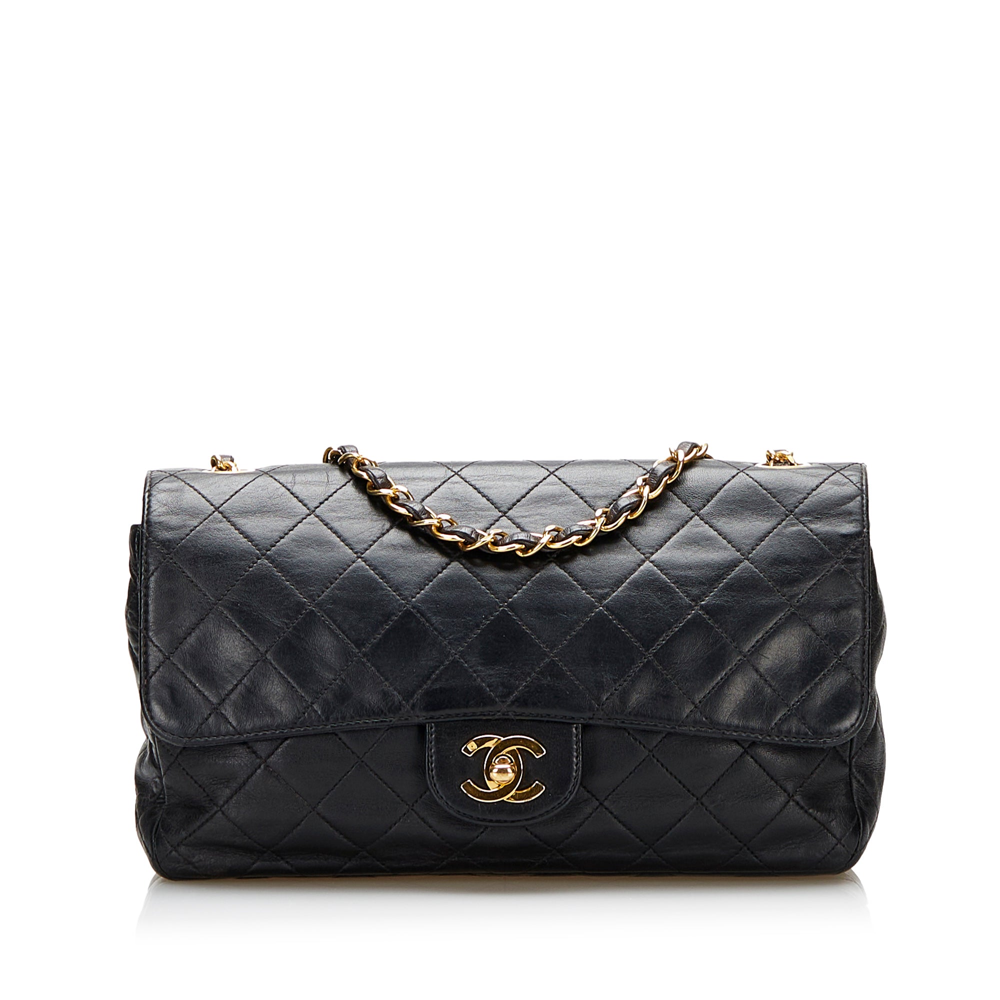 Black Chanel Small Classic Lambskin Single Flap Crossbody Bag – Designer  Revival