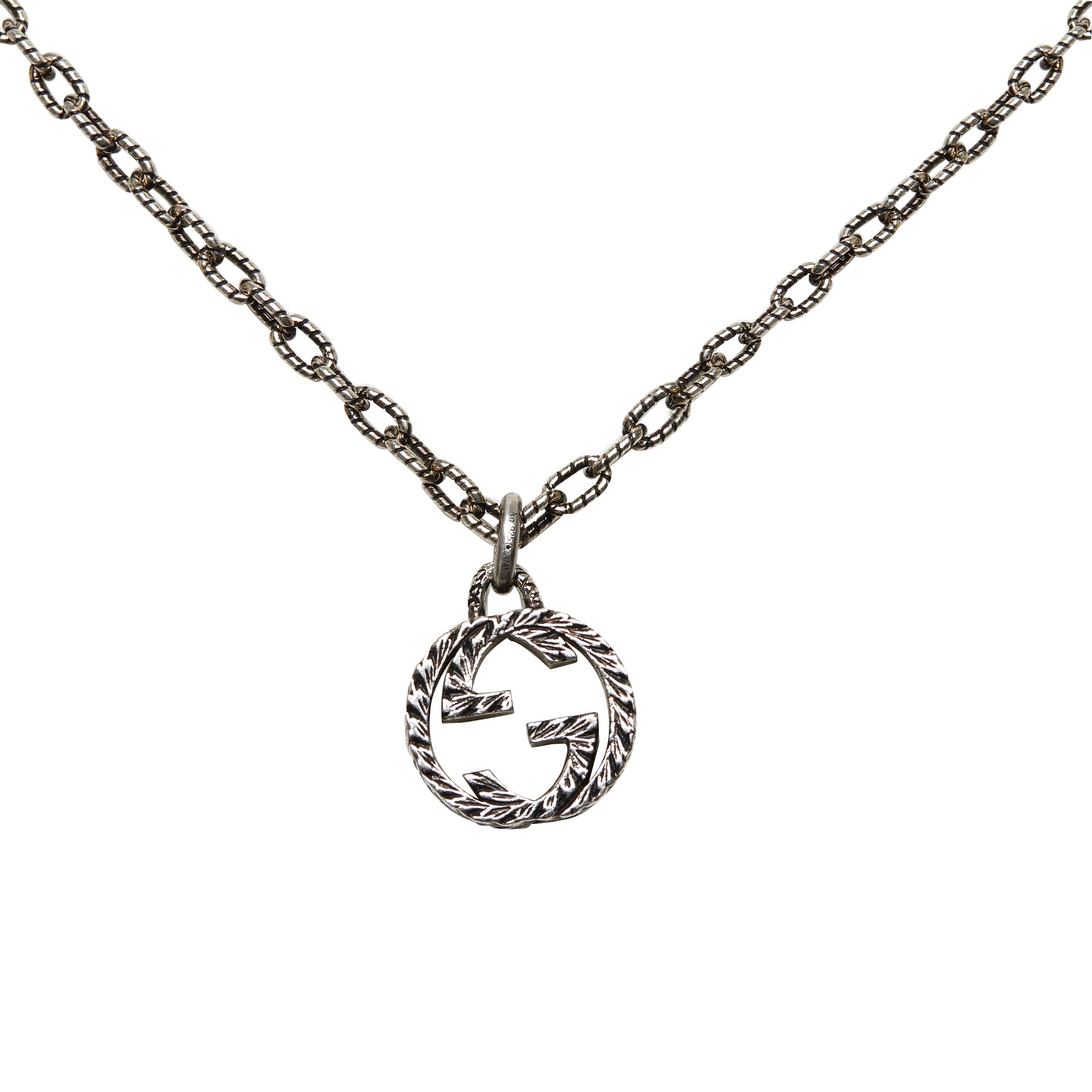 gold chanel logo necklace