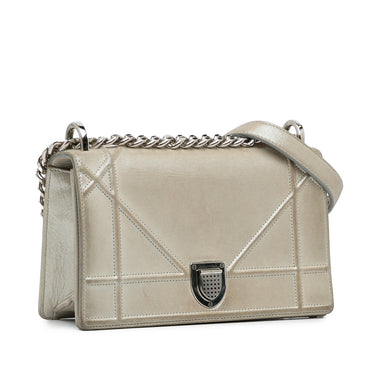 Silver Dior Small Diorama Flap Crossbody Bag - Designer Revival
