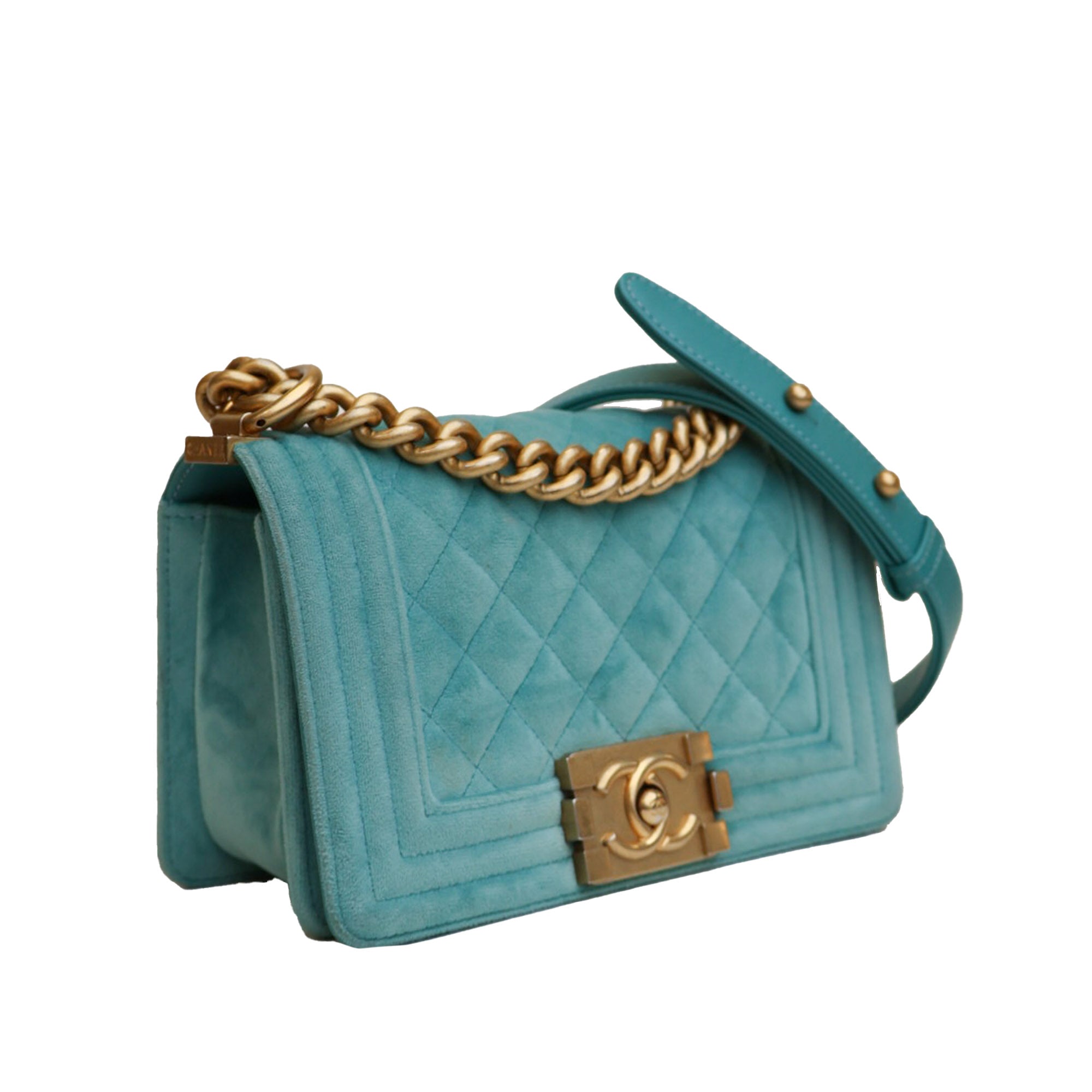 Blue Chanel Small Boy Velvet Flap Bag – Designer Revival