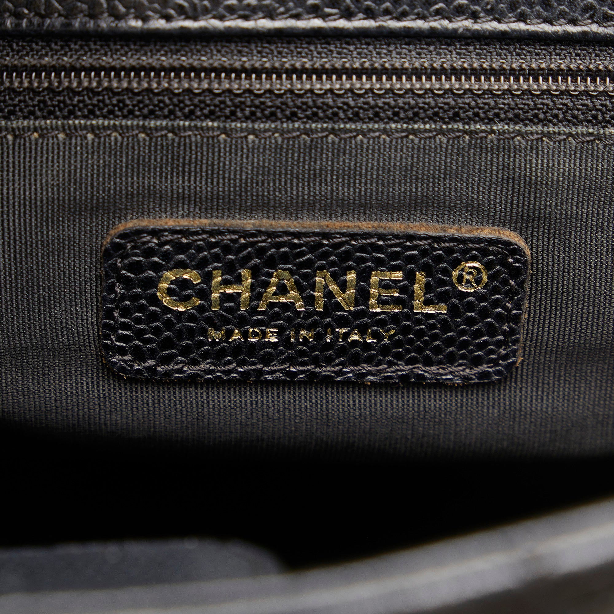 Black Chanel Caviar Petite Shopping Tote - Designer Revival