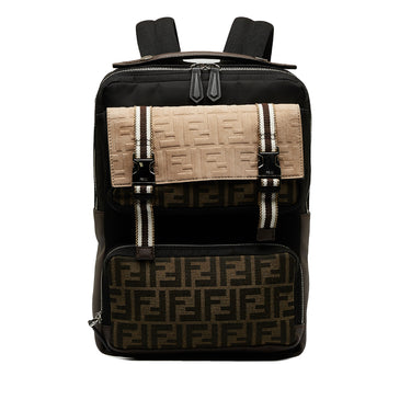 Brown Fendi Zucca Multi Pocket Backpack - Designer Revival