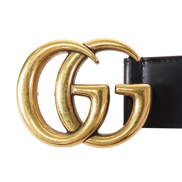 Brown Gucci GG Supreme and Marmont Leather Belt IT 34 - Designer Revival