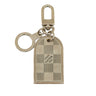 Silver Louis Vuitton Metal Luggage Tag Bag Charm Key Chain - Designer Revival